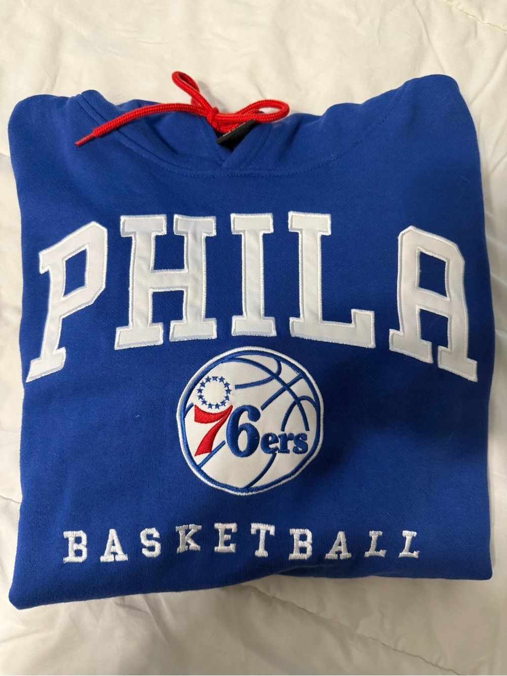 Unk Blue Philadelphia 76ers Basketball Hoodie with White & Red Accents